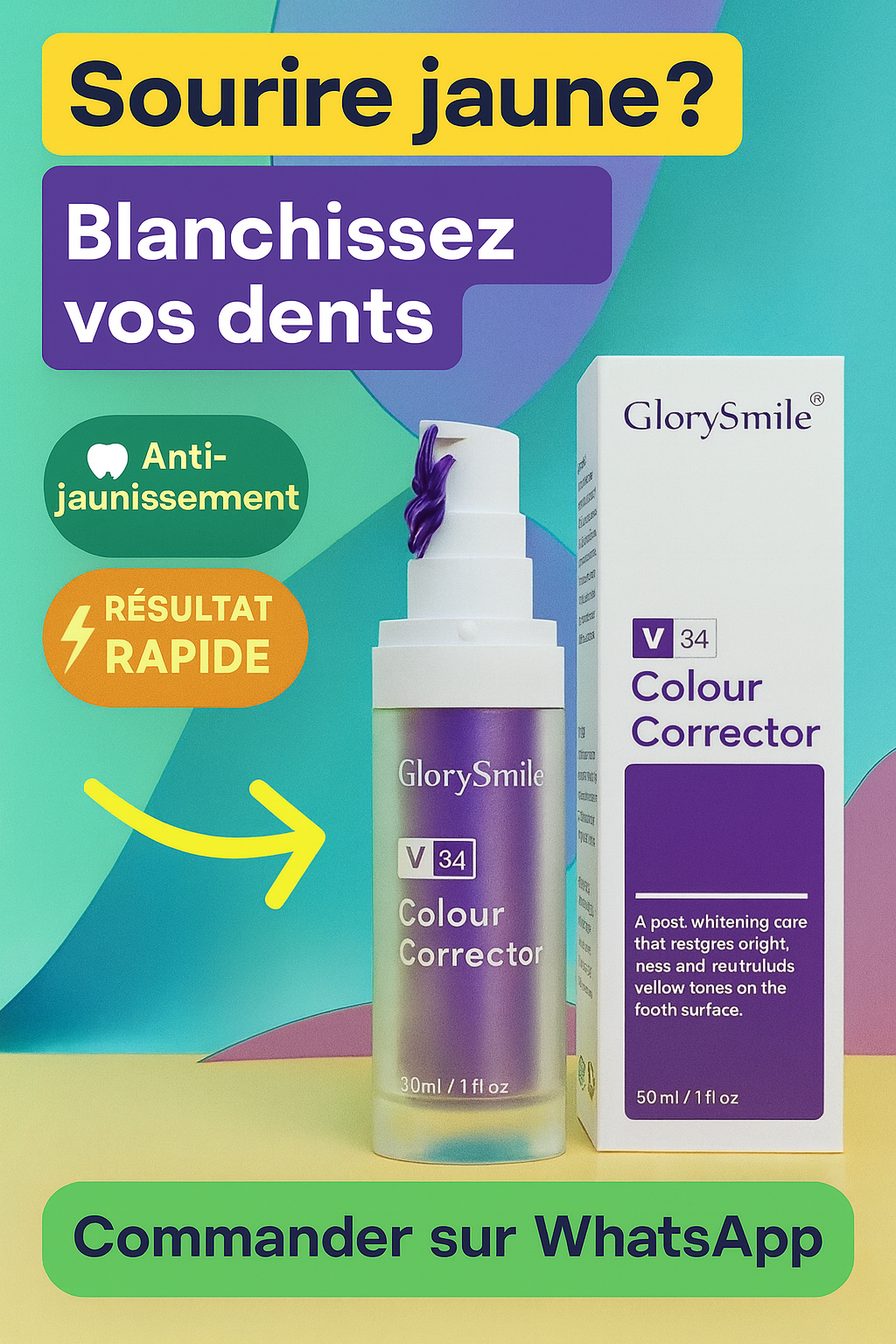 Dentifrice Violet Anti-Jaune – Sourire Blanc Instantané