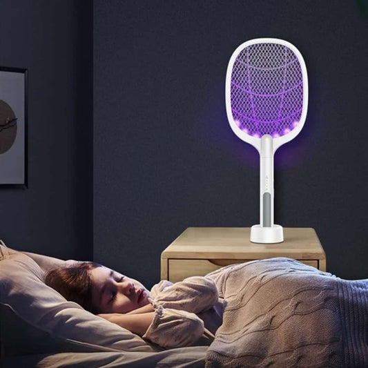 Raquette Anti-Moustiques Électrique avec Lampe UV – Rechargeable & Ultra Efficace
