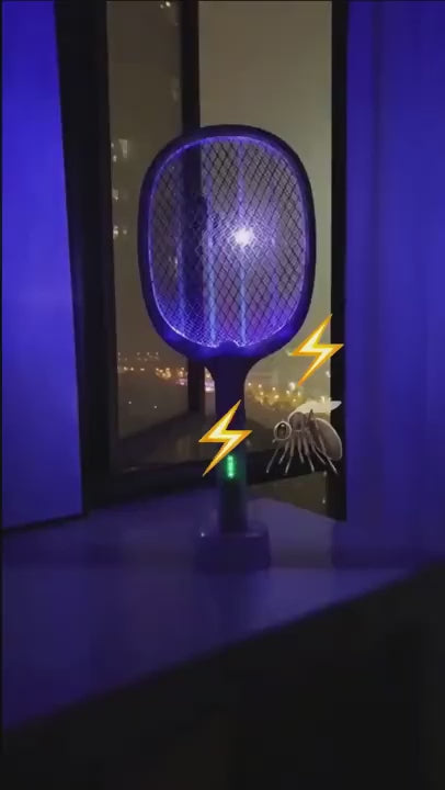 Raquette Anti-Moustiques Électrique avec Lampe UV – Rechargeable & Ultra Efficace